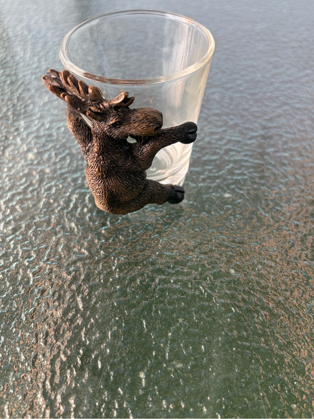Bronze Moose Shot Glass Holder - Decorative Glass Accessory